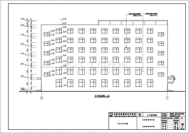 青海某学校六层宿舍楼建筑设计方案图纸-图一