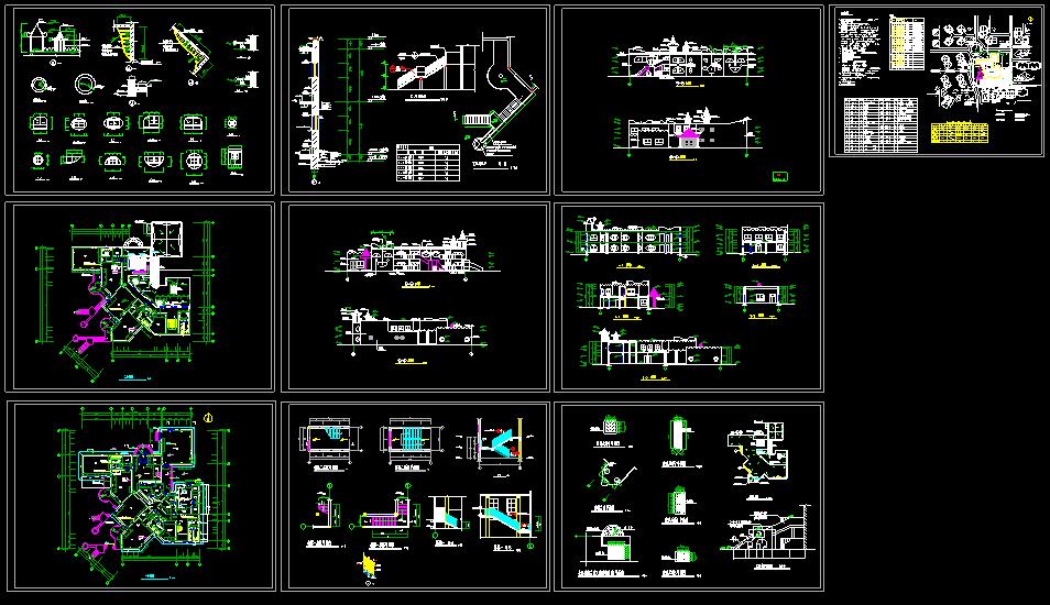 某小区幼儿园cad平面设计建筑施工图（含设计说明）
