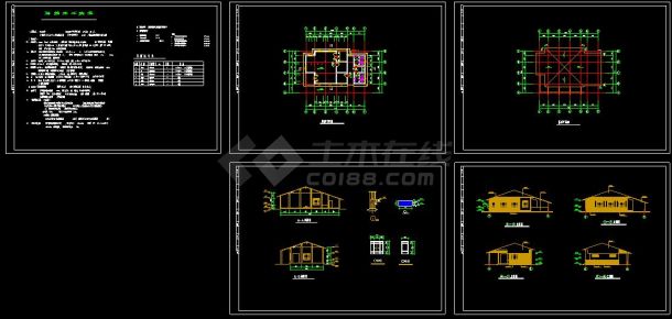 公园景观公共厕所建筑cad设计施工图（含设计说明）-图一