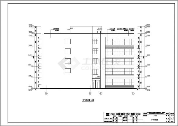 四川某地5层框架结构办公楼建筑设计施工图-图二