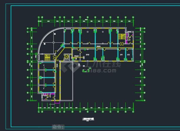 某地区综合楼办公平面设计装修方案cad施工图-图二