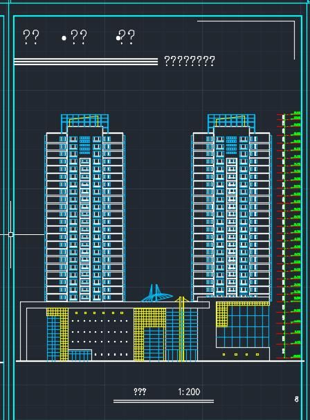 某地区高层办公综合楼设计装修方案二cad施工图-图二