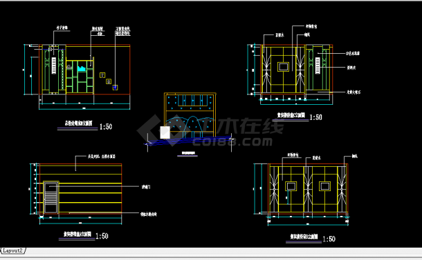 办公空间装修设计施工方案全套CAD图纸-图二
