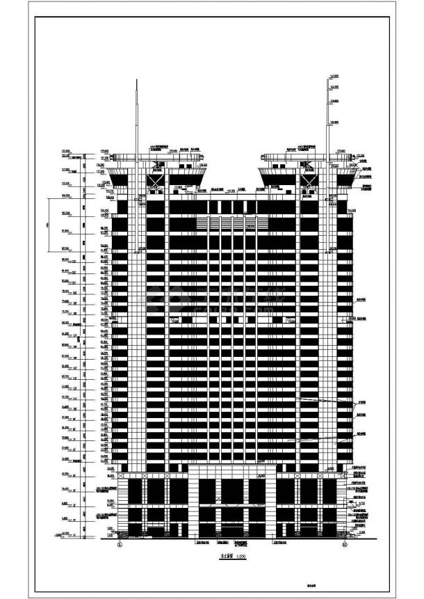 某地三十二层办公楼建筑设计施工图-图一