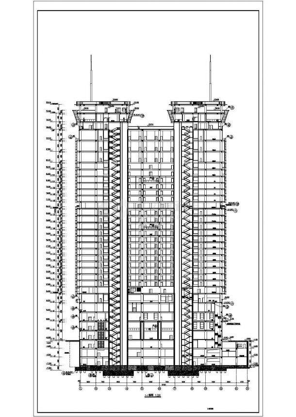 某地三十二层办公楼建筑设计施工图-图二