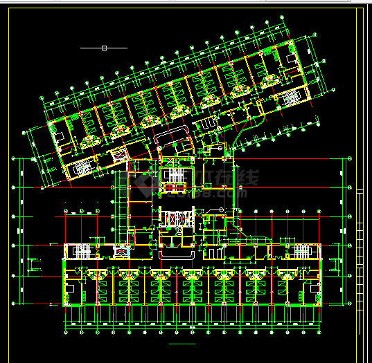保定市第一中心医院设计全套CAD平面图-图二