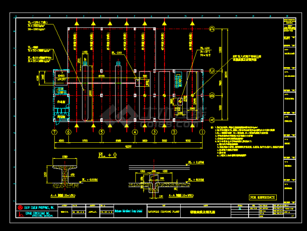 多层钢结构框架CAD平面设计施工图-图二