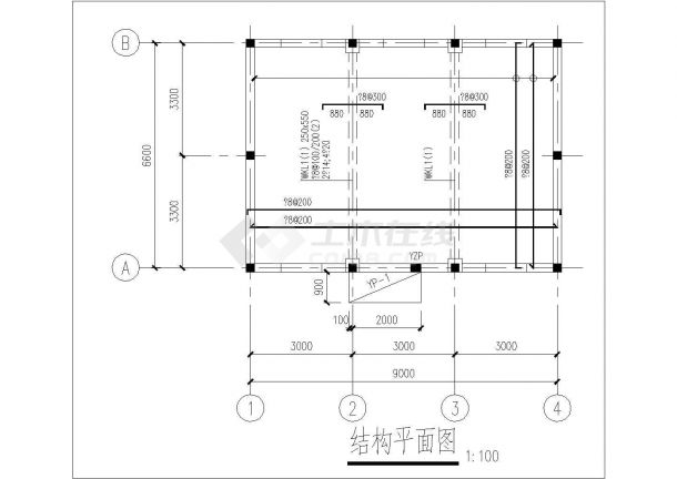 某小区地上一层砖混结构热交换站结构施工图纸-图一