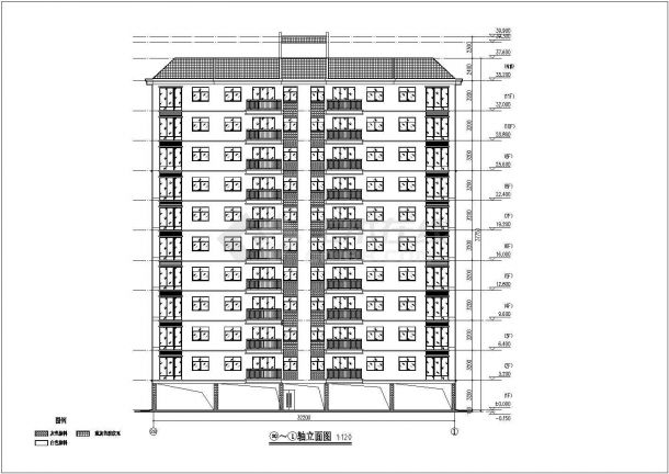 某地区十一层住宅楼建筑设计方案图-图二