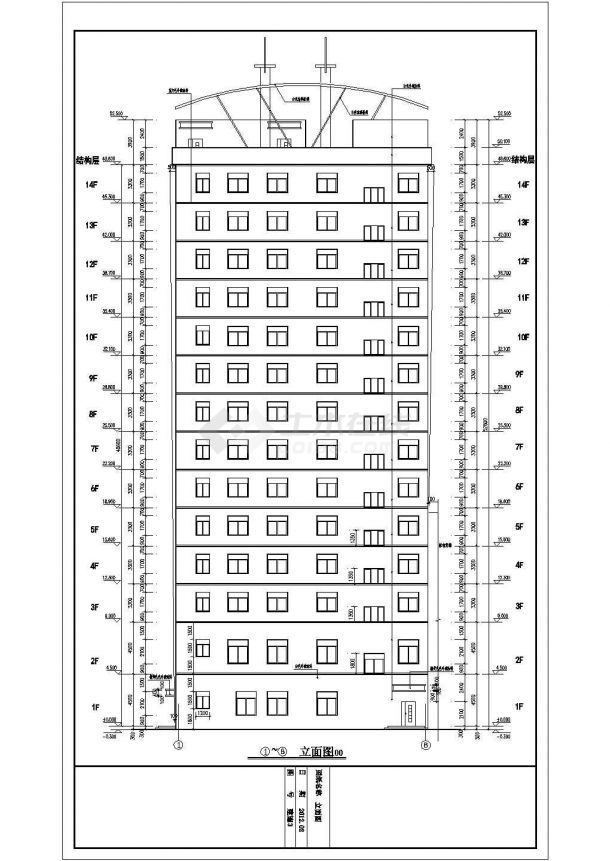 某地区一十四层宾馆建筑设计施工图-图二