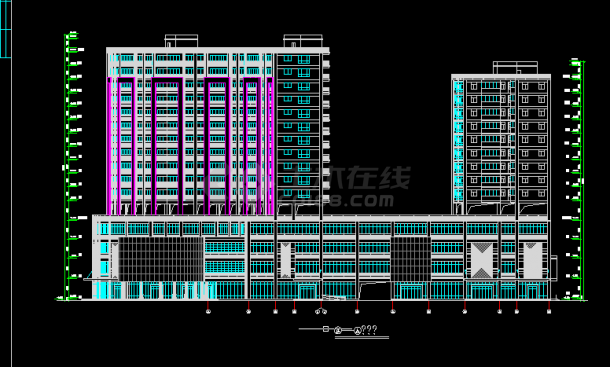 高层商住楼全套设计及施工CAD图纸-图二