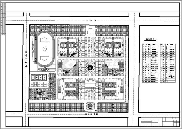 某学校校园景观工程规划设计总平面图-图一