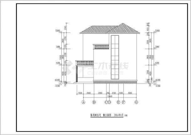 某地区三层砖混别墅建筑结构设计施工图纸-图二