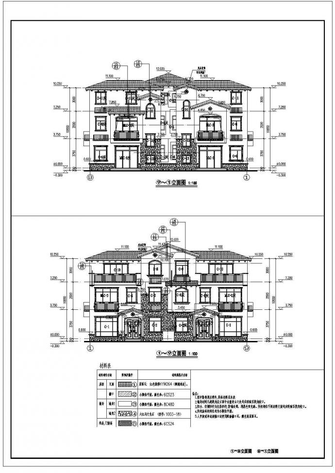 某地区三层框架结构别墅楼建筑设计施工图_图1