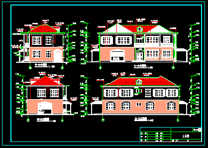 别墅设计施工CAD图（含设计说明）-图二