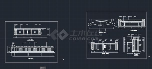 某地区办公场所室内装修服务台、吧台设计装修方案cad施工图-图一