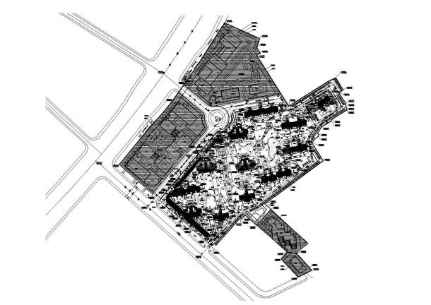 某小区13万平米规划图cad版本-图一