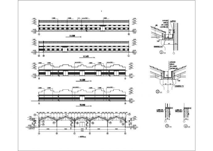 某单层轻钢结构车间建筑设计施工图纸_图1