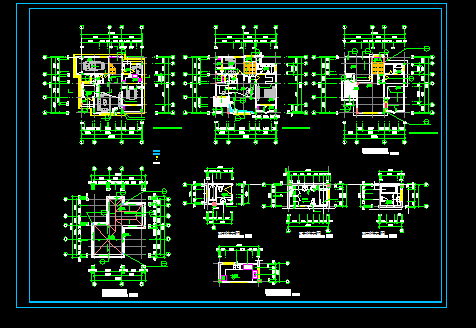 多层别墅平面建筑施工cad设计方案图纸-图二