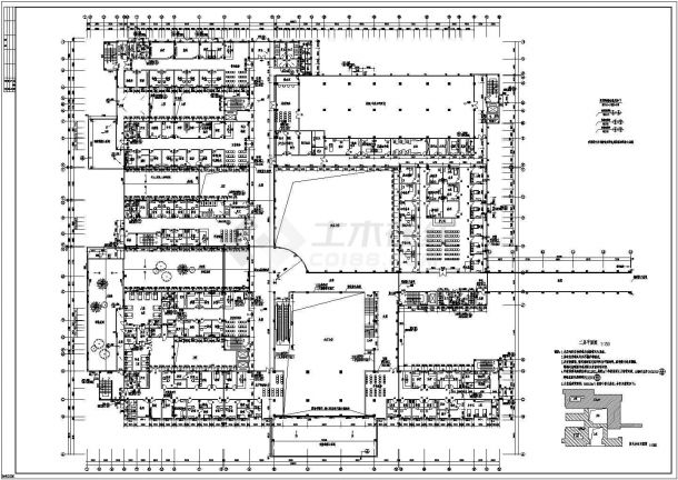 某地4层框架结构医院门诊综合楼平面方案图-图二