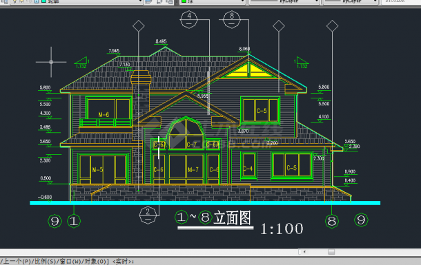 某地区禹城B型别墅建筑设计CAD施工方案图-图二