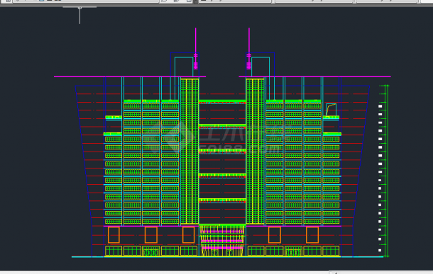 某地区小县城酒楼建筑设计CAD施工方案图-图二