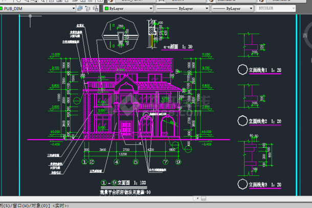 某地区禹城G型别墅建筑设计CAD施工方案图-图二