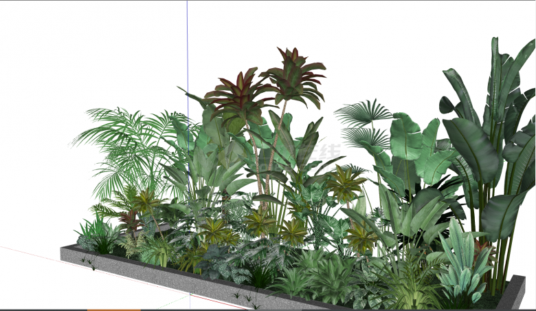 茂密的新中式灌木丛su模型-图二