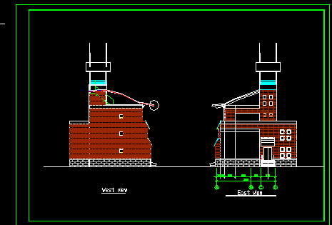 皇明型别墅建筑施工cad设计方案图纸-图二