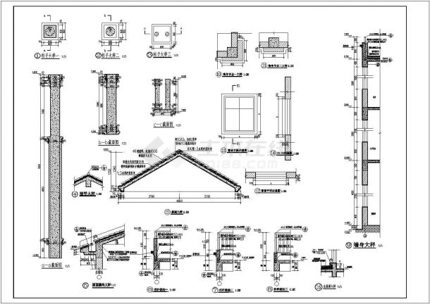 某地区带半地下室坡屋顶别墅建筑设计施工图-图一