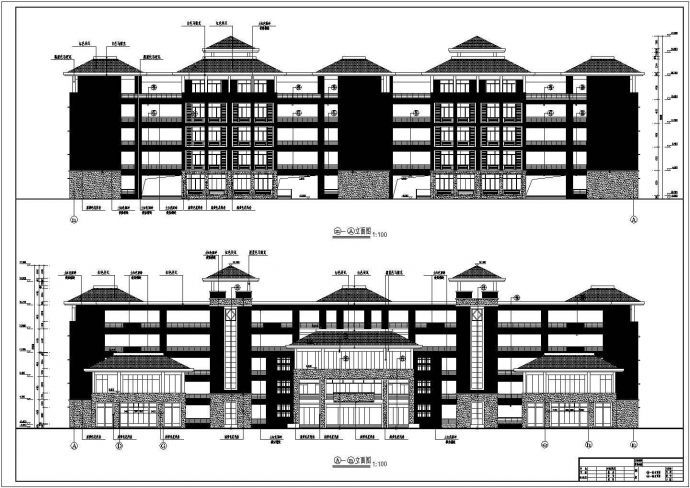 北方某地区框架结构中学教学楼建筑设计施工图_图1