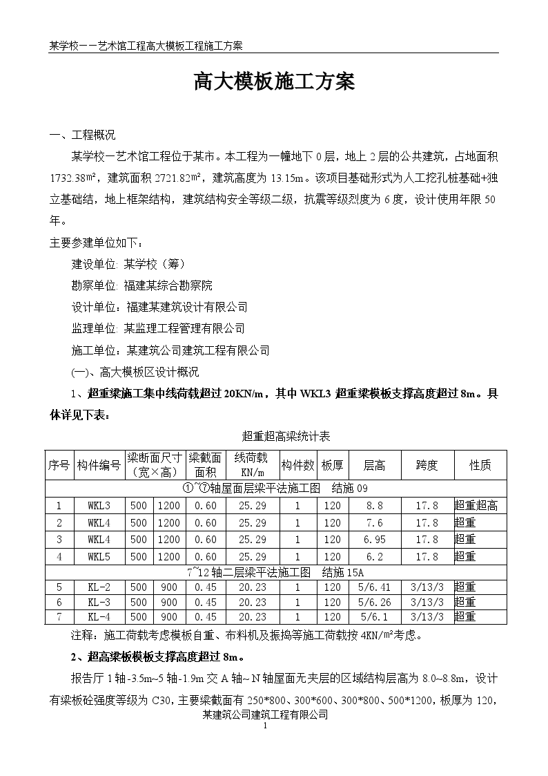 某艺术体育馆高大模板专项施工方案-图一