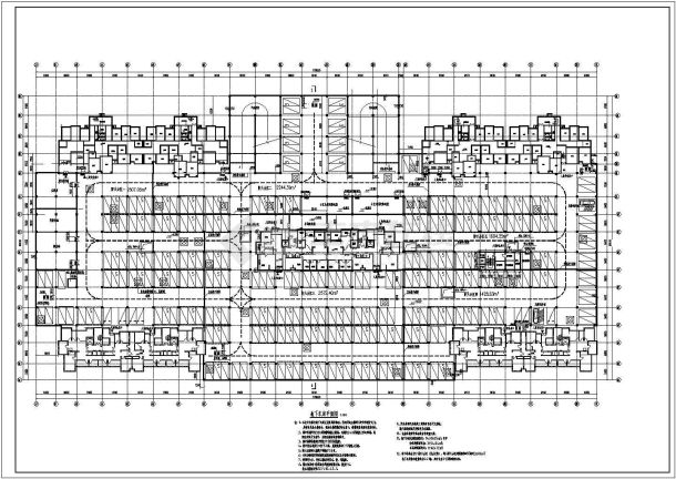 北方某小区框架结构地下车库建筑设计施工图-图二