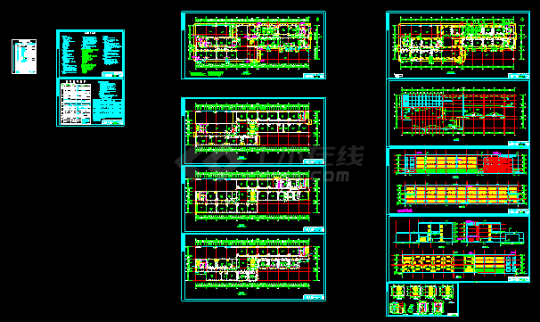 某校实验楼建筑cad框架结构施工图纸-图一