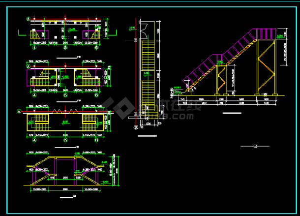 某食堂钢结构设计方案全套CAD图纸-图二
