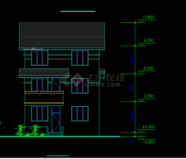 农村小别墅建筑方案设计全套CAD图-图二