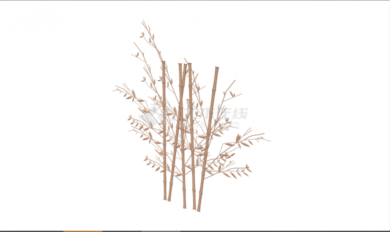 带有竹子造型的墙饰摆件 su模型-图二