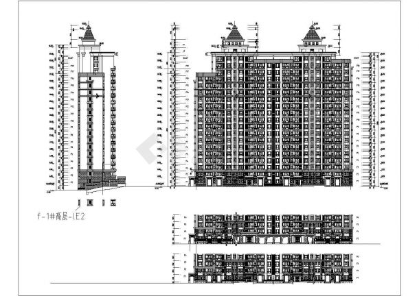 某地区18层剪力墙结构住宅楼建筑设计施工图-图一