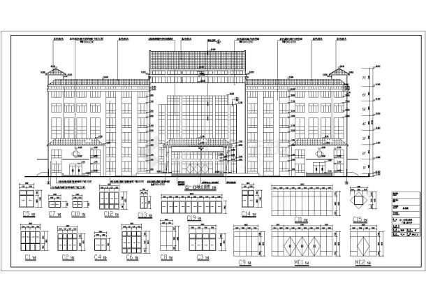 南方某地区7层办公楼建筑设计施工图-图一