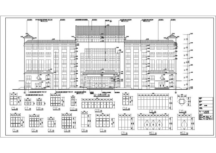南方某地区7层办公楼建筑设计施工图_图1