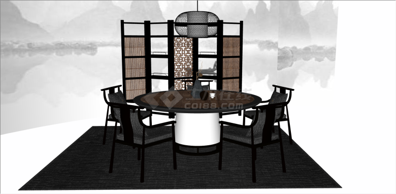 中式木制桌椅家具合集 su模型-图二