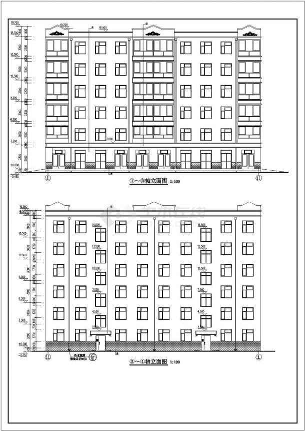 某地区六层廉租住房建筑设计施工图-图一