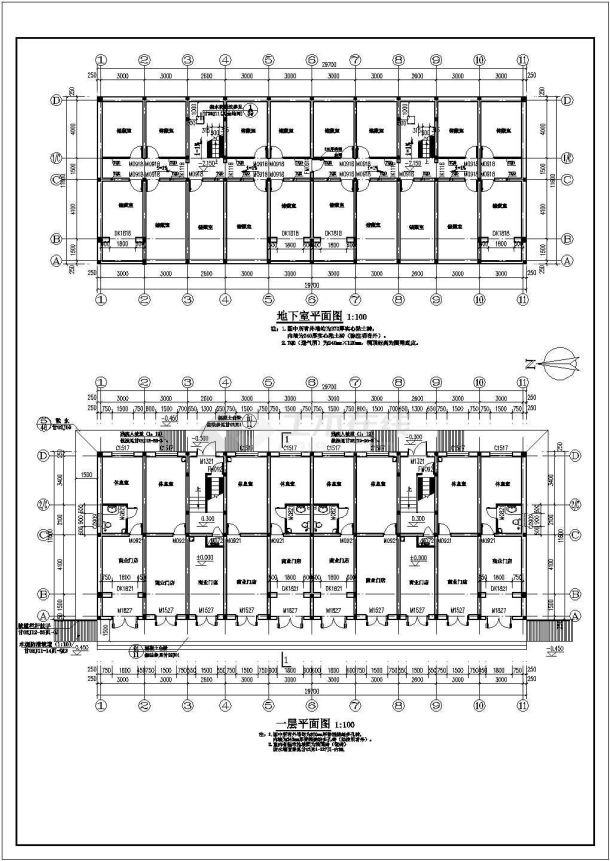 某地区六层廉租住房建筑设计施工图-图二