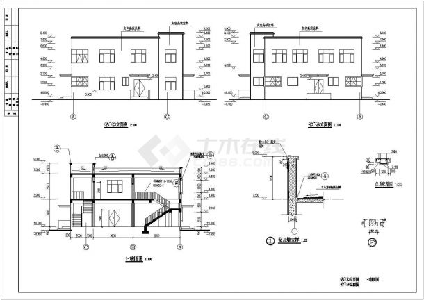 某7度区地上2层框架结构食堂、浴室建筑结构施工图-图二