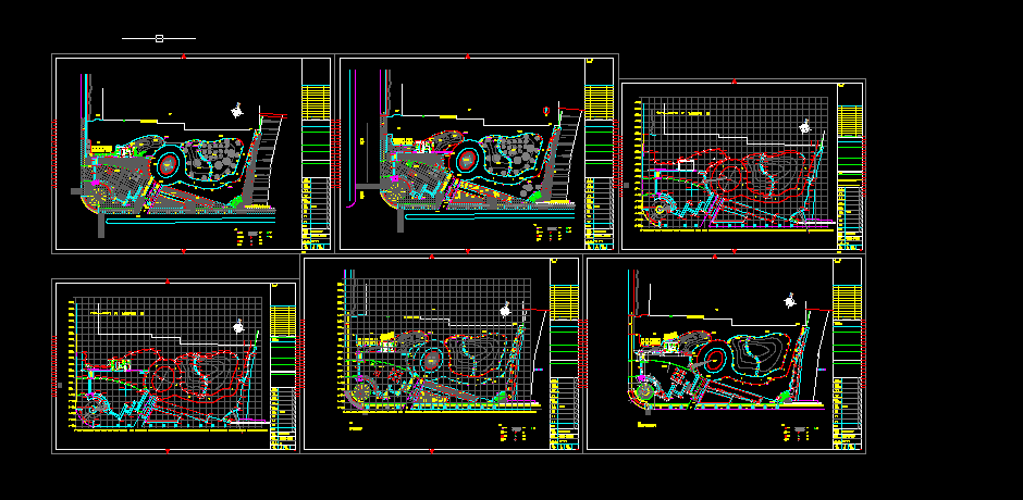 公园广场建施方案设计全套CAD平面图