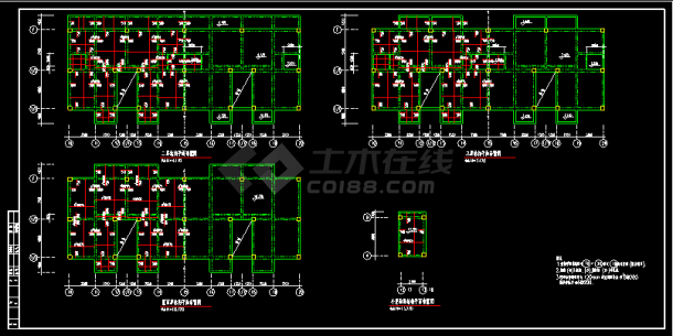 多层建筑砖混和底框结构cad详细施工方案图-图二
