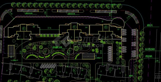中兴花园住宅小区总规划cad设计平面施工图-图二