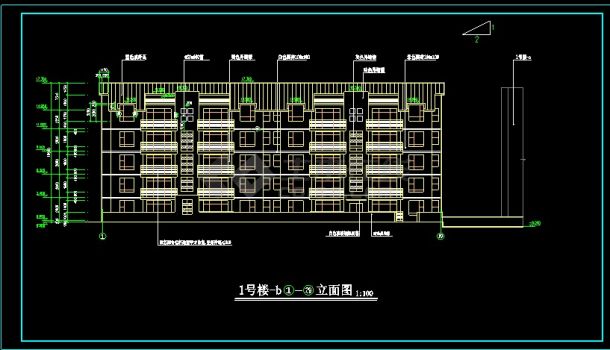 绿色风情高档小区住宅建筑施工设计CAD图-图二