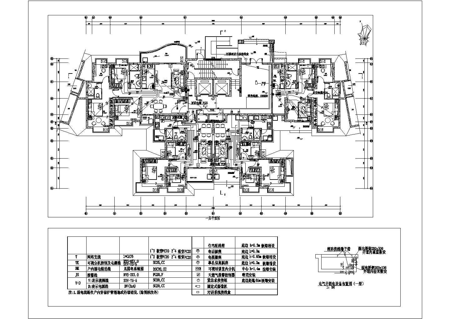 【四川】某小区32层住宅楼带幼儿园大型项目电气弱电系统施工图，共87张（带地下室）