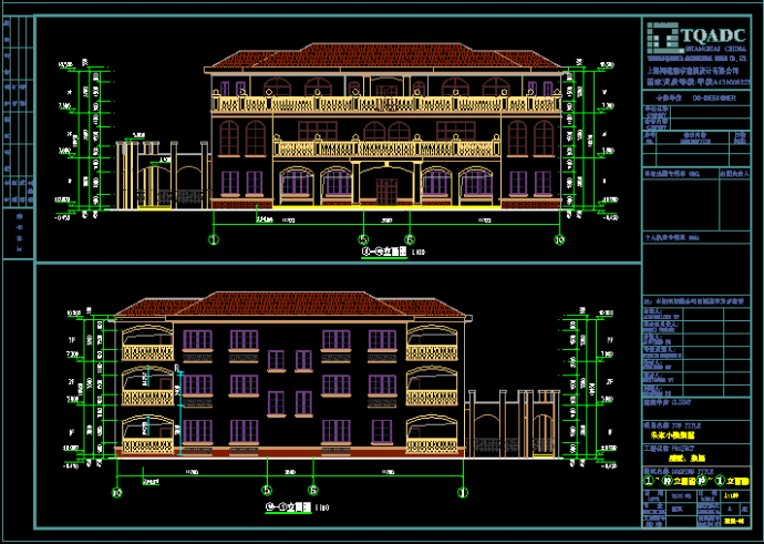 某三层简欧风格朱家小院别墅设计扩初图_图1
